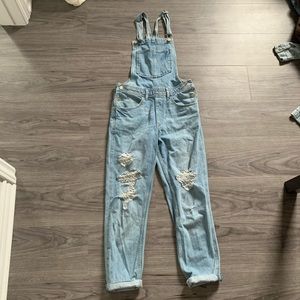 H&M ripped jean overall